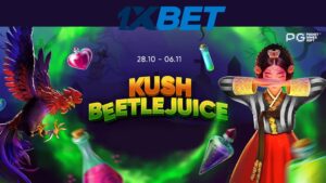 Promoción de slots Kush Beetlejuice de 1xbet Argentina